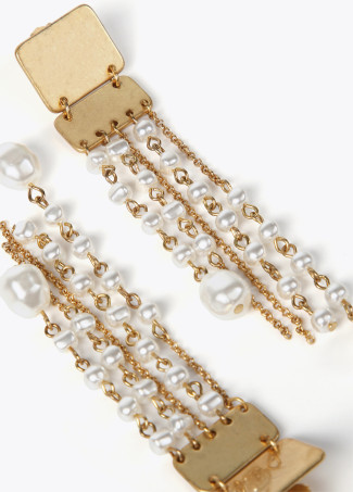 Faux pearl cascading earrings