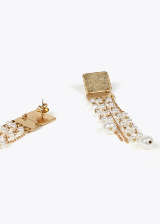 Boucles d’oreilles cascade avec perles