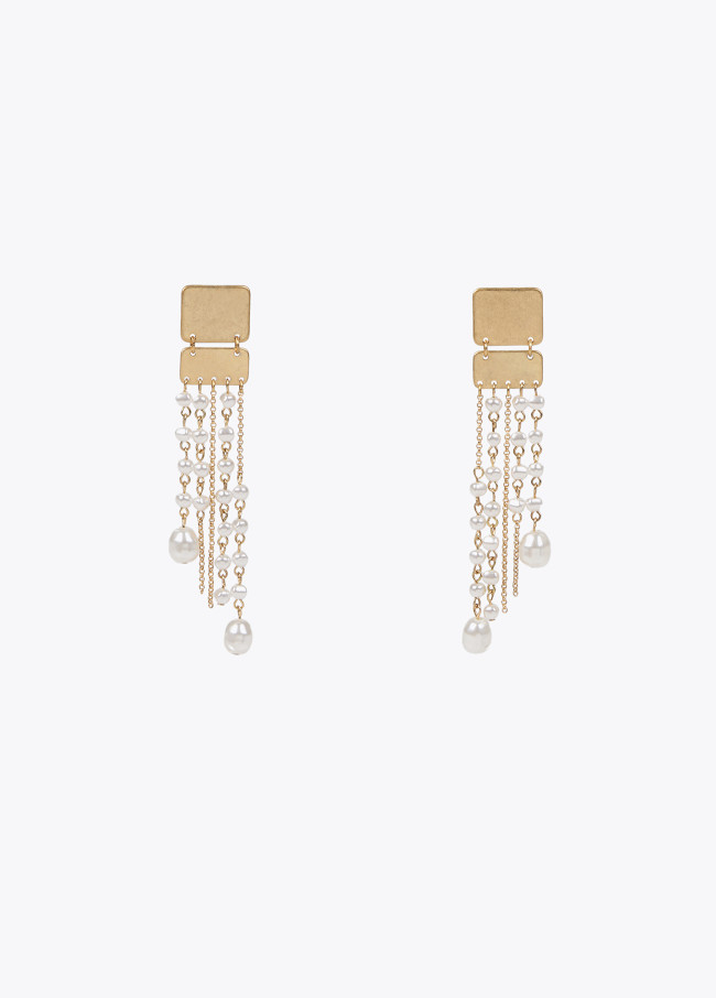 Faux pearl cascading earrings