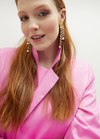 Faux pearl cascading earrings