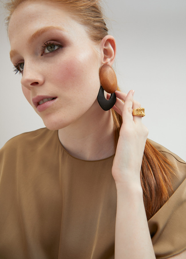 Pendientes madera bicolor