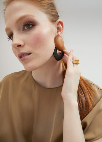 Pendientes madera bicolor