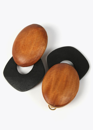 Two-tone wooden earrings