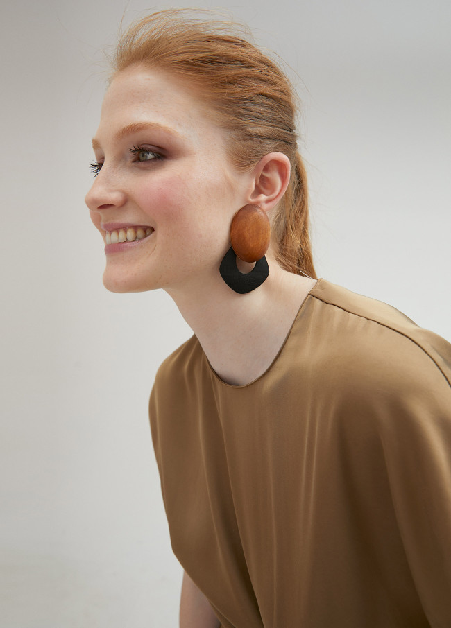 Boucles d’oreilles bois bicolores