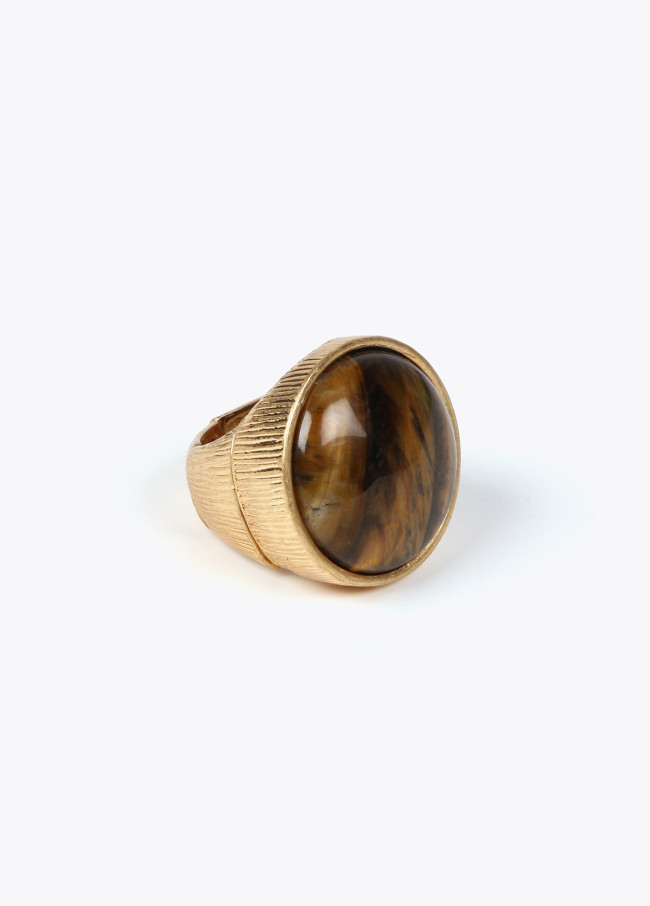 Anello agata marrone