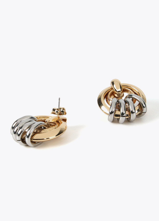 Pendientes multi aro bicolor