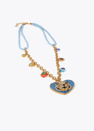 Collana lunga cuore e tigre