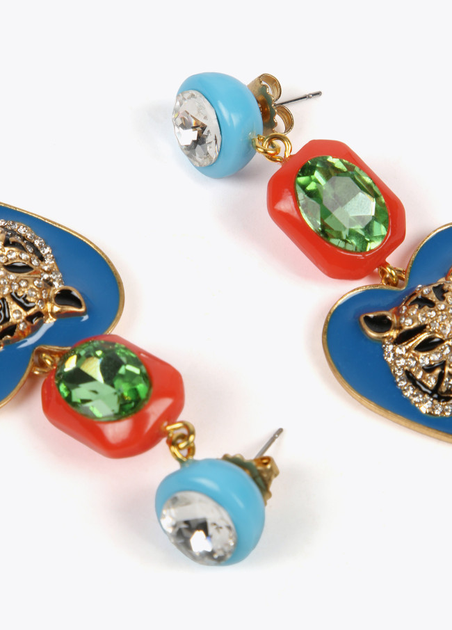 Pendientes corazón y tigre