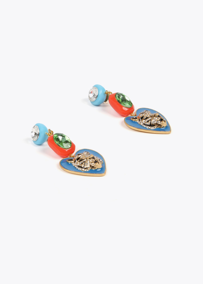 Boucles d’oreilles cœur et tigre