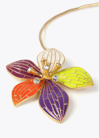 Orchid choker necklace