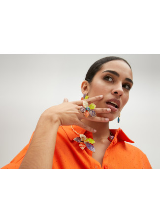 Collier ras-du-cou orchidée