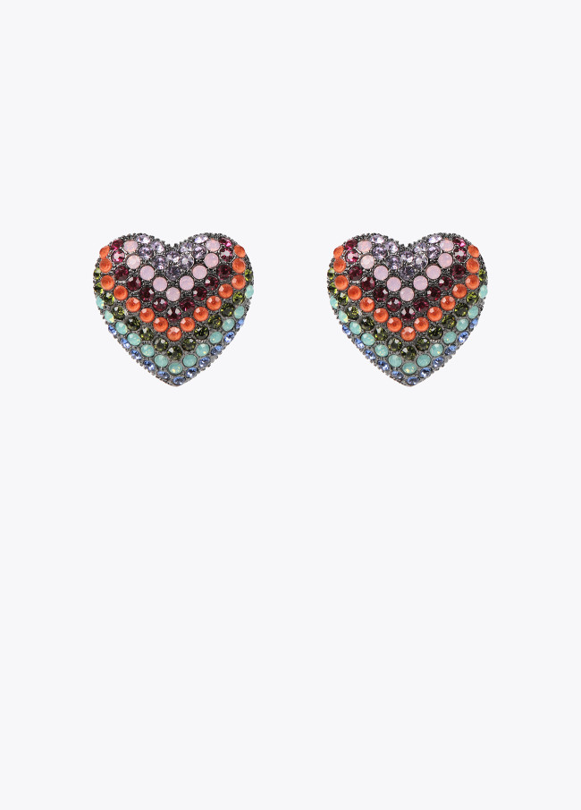 Maxi rainbow heart earrings