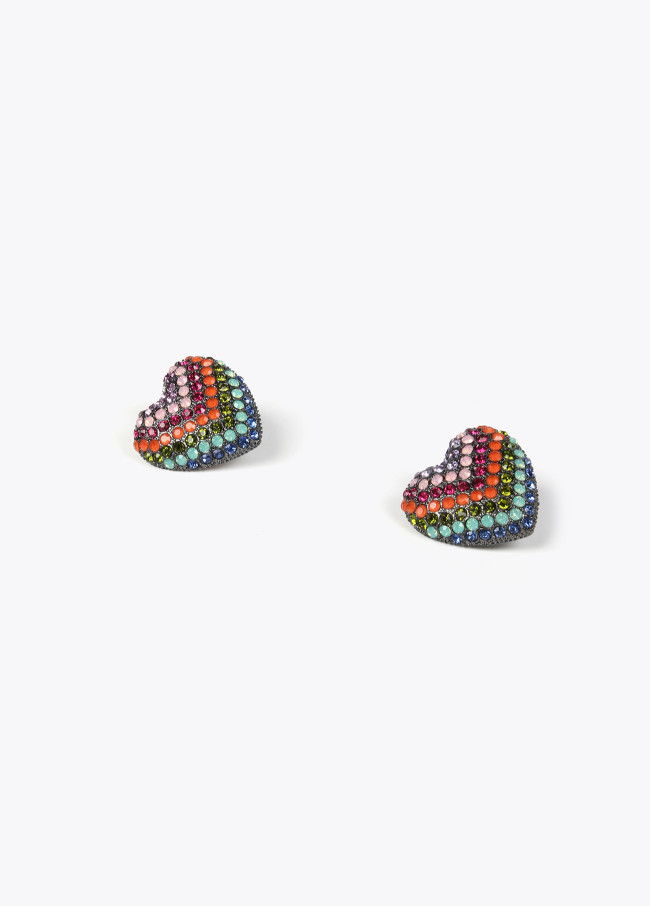 Maxi rainbow heart earrings