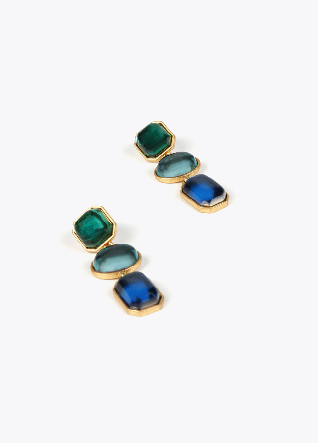 Boucles d’oreilles pendantes avec perles fantaisie