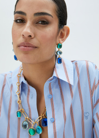 Boucles d’oreilles pendantes avec perles fantaisie