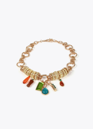 Collar piezas acrílicas colores