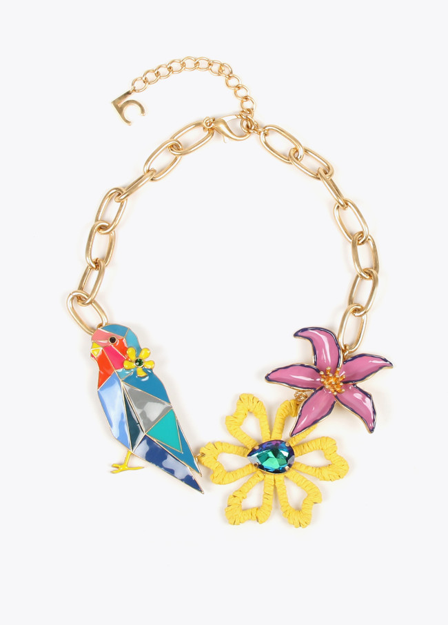 Collier oiseau tropical