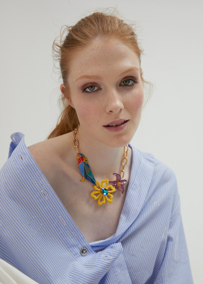 Tropical bird necklace