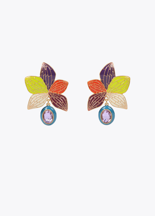 Orchid earrings