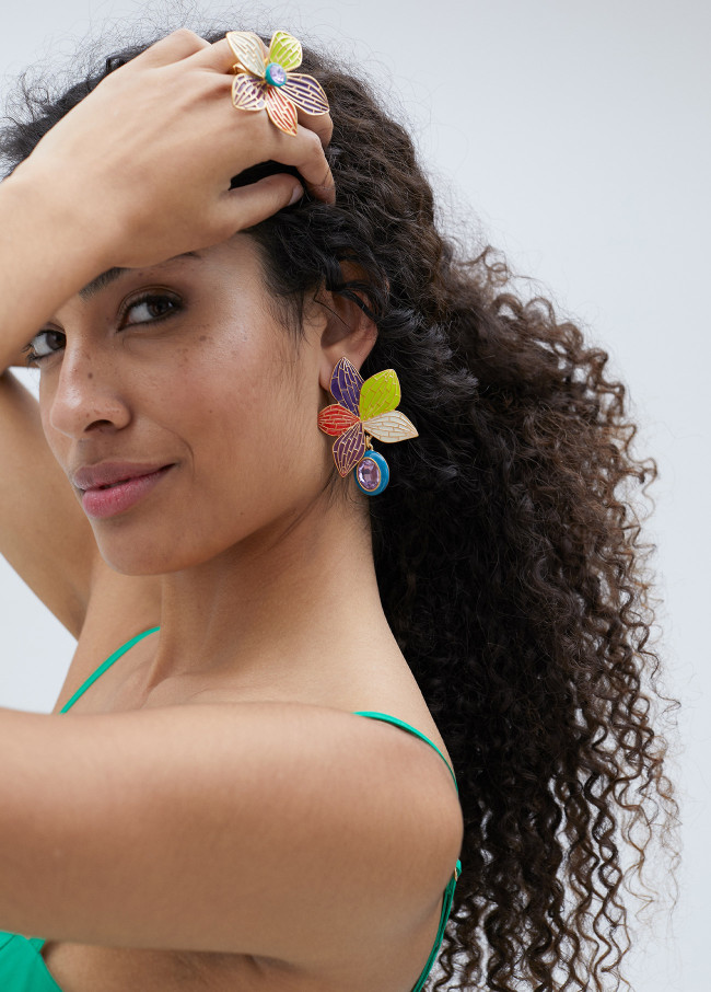 Boucles d’oreilles orchidée