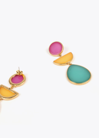 Boucles d’oreilles géométriques colorées