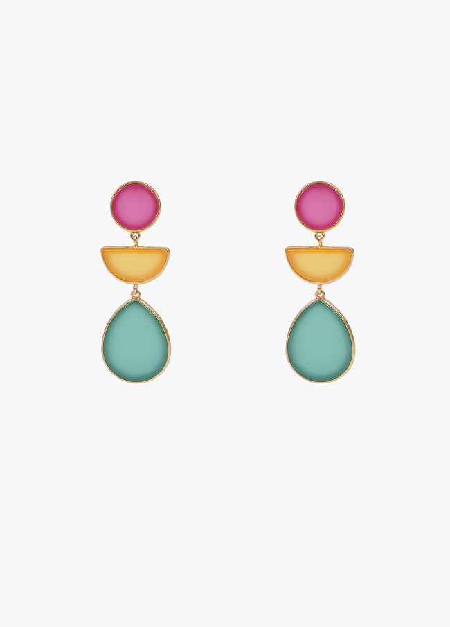 Colourful geometric earrings