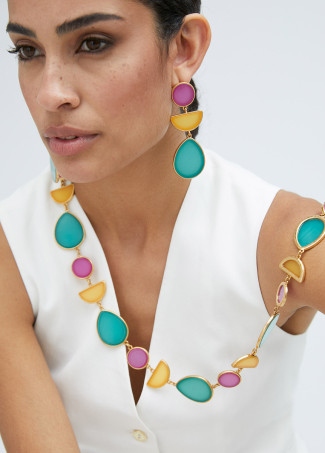 Boucles d’oreilles géométriques colorées