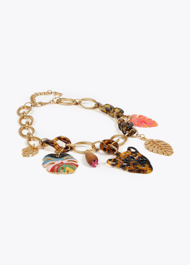Collar leopardo y charms