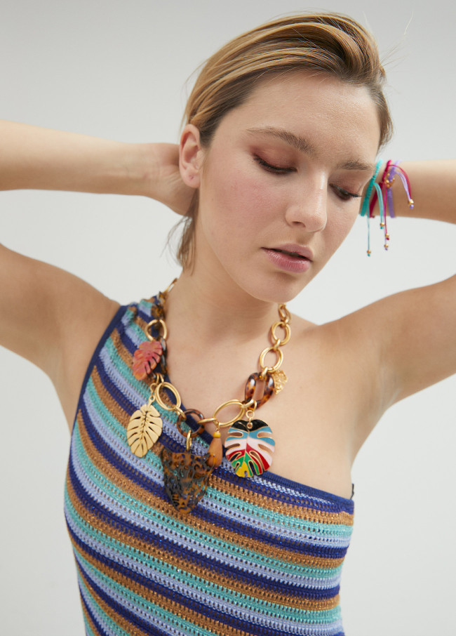 Collier léopard avec charms