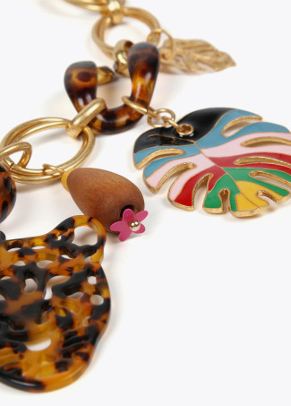 Colar leopardo e charms