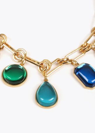 Collier chaîne avec perles fantaisie