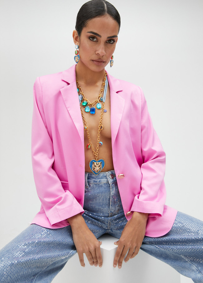 Collier chaîne avec perles fantaisie