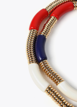 Doppelte Halskette mit Acrylelementen