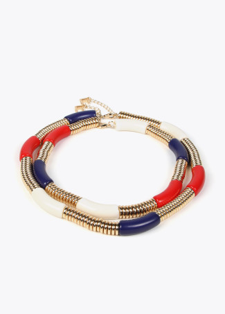 Collier double avec pièces en acrylique