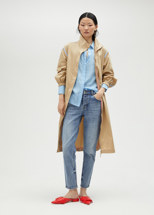 Beige trench coat