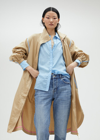 Beige trench coat