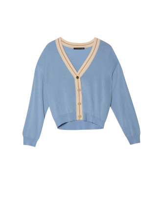 Cardigan basique contrastant