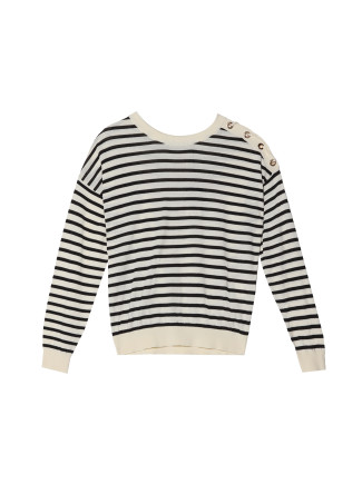 Pullover mit Streifen und Detail auf der Schulter