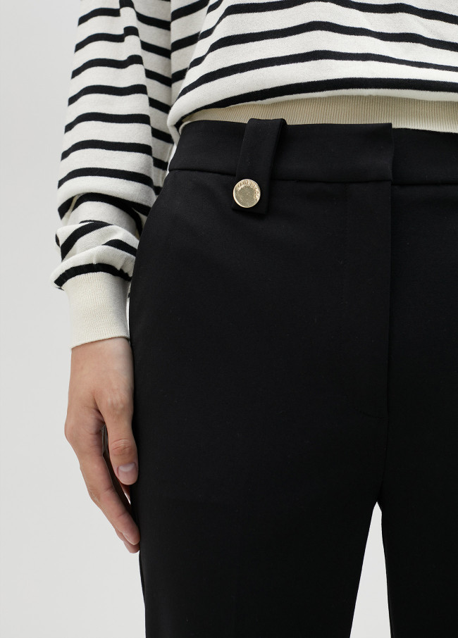 Pantalon évasé slim noir
