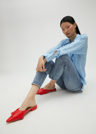 Mules with tie detail