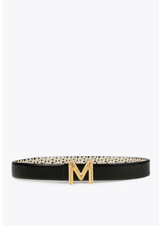 Reversible dalmatian print belt