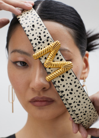 Wendbarer Gürtel mit Dalmatiner-Print