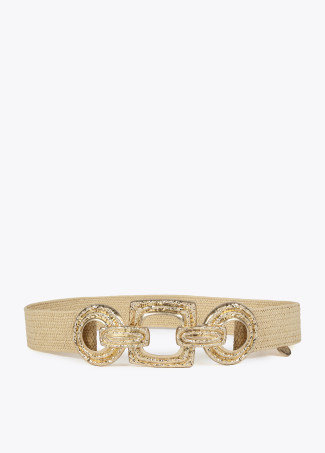 Ceinture raphia avec boucle métallique