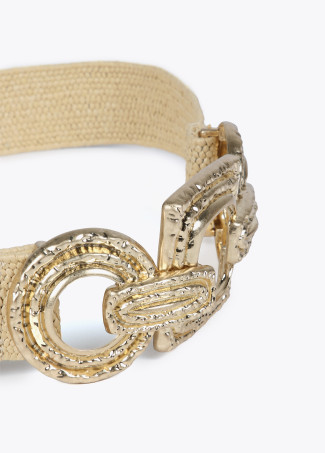 Ceinture raphia avec boucle métallique