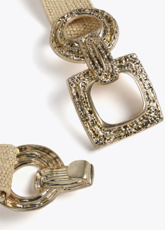 Ceinture raphia avec boucle métallique