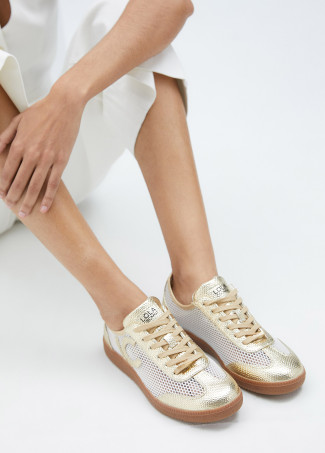 Sneakers in rete con dettagli metallizzati