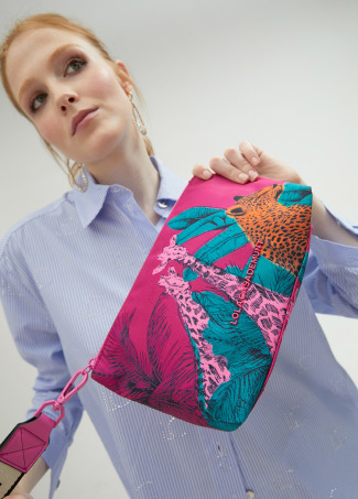 Trousse de toilette en nylon imprimé animaux multicolores