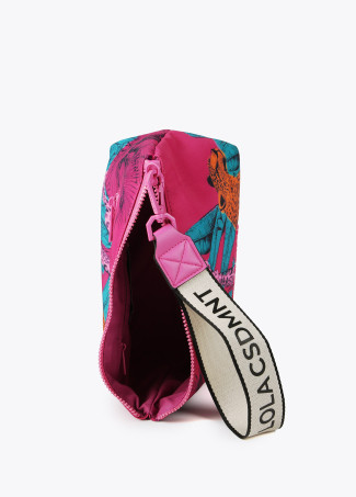 Kulturbeutel aus Nylon mit mehrfarbigem Animal Print