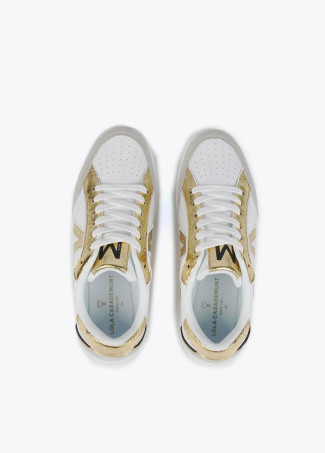 Metallic two-tone trainers