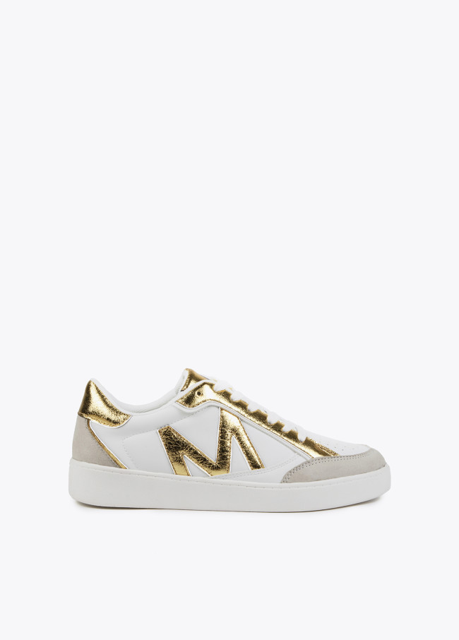 Metallic two-tone trainers